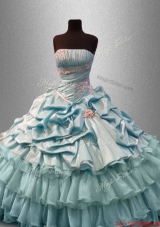 Classical Strapless Quinceanera Dresses with Pick Ups and Beading