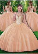 Beautiful Ball Gown Beading Sweet 16 Dresses for Fall