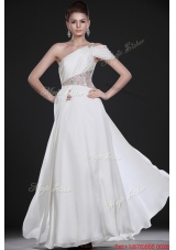 Great Remarkable One Shoulder Beading Long Wedding Dresses