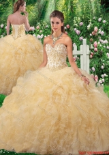 Luxurious Ball Gown 2016 Quinceanera Gowns in Champagne
