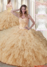 Luxurious Sweetheart Beading Quinceanera Dresses in Champagne