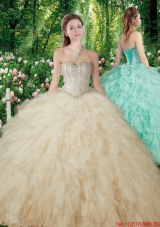 Pretty Ball Gowns Beading and Ruffles Sweet 16 Dresses