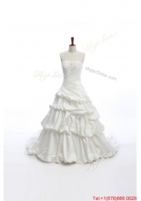 Pretty Elegant A Line Strapless Wedding Dresses with Pick Ups for 2016