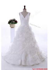 Pretty Most Popular Ruffles Wedding Dresses with Court Train