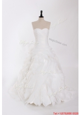 Pretty New Style Ruffles Wedding Dresses with Brush Train
