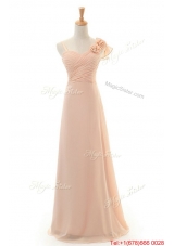 2016 Autumn Empire Asymmetrical Prom Dresses with Hand Made Flowers