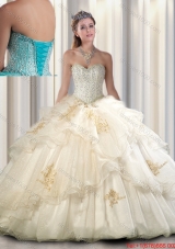 2016 Fashionable Quinceanera Dresses with Beading and Appliques