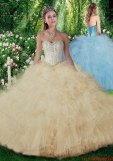 2016 Luxurious Ball Gown Sweet Sixteen Dresses with Beading