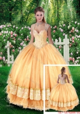 2016 Pretty Ball Gown Sweet Sixteen Dresses with Beading and Appliques
