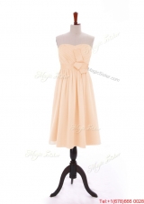 Discount 2016 Bowknot Peach Short Prom Dresses in Chiffon