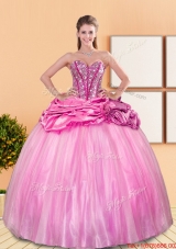Fashionable Beading and Pick Ups Sweetheart Quinceanera Dresses for 2015 Spring
