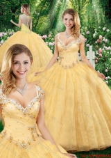 Latest Ball Gown Straps Sweet Sixteen Dresses with Beading