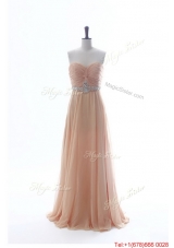 Most Popular Beading Long Prom Dresses in Peach for 2016 Summer