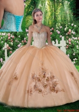 Pretty Ball Gown Beading and Appliques Sweet Sixteen Dresses