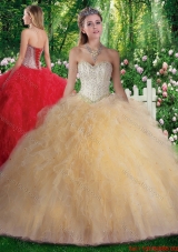 Pretty Ball Gown Quinceanera Dresses with Beading and Ruffles