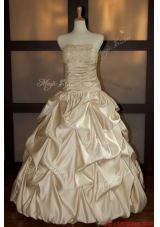 Pretty New Style Ball Gown Strapless Wedding Dresses with Beading and Pick Ups
