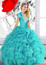 2015 Designer Sweetheart Quinceanera Dresses with Beading and Ruffles
