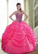 Designer Beading and Hand Made Flowers Quinceanera Dresses for 2015