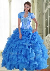 Elegant Appliques and Ruffles Sweetheart Quinceanera Dresses for 2015