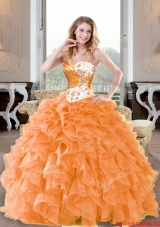 Fashionable Beading and Ruffles Sweetheart Sweet Fifteen Dresses for 2015