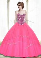 Fashionable Beading Sweetheart Hot Pink Quinceanera Dresses