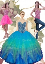 Most Popular Beading Sweetheart Tulle Quinceanera Dresses