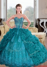 New Style 2015 Sweetheart Quinceanera Dresses with Beading and Pick Ups