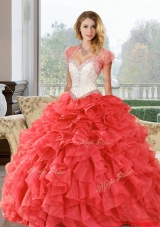 Wonderful Beading and Ruffles Sweetheart Quinceanera Dresses for  2015