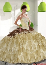 2015 Most Popular Sweetheart Quinceanera Gowns with Beading and Ruffles