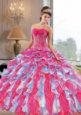 2015 New Style Ball Gown Quinceanera Dress with Appliques and Ruffles