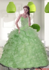 2016 Most Popular Sweetheart Quinceanera Dress with Beading and Ruffles