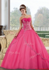 Fashionable Sweetheart Floor Length 2015 Quinceanera Gown with Appliques