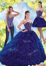 Most Popular Beading and Ruffles Sweetheart Ball Gown Quinceanera Dresses for 2015