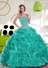 New Style Sweetheart Beading and Ruffles Quinceanera Dress for 2015