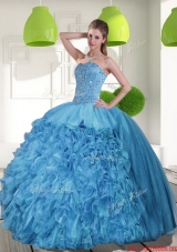2015 Most Popular Sweetheart Quinceanera Dresses with Beading and Ruffles