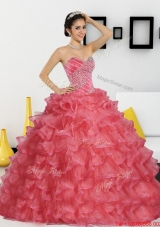 2015 New Style Sweetheart Quinceanera Dresses with Appliques and Ruffled Layers