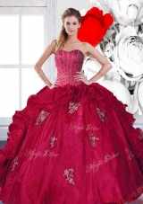 Most Popular Sweetheart Beading and Ruffles Quinceanera Gown with Appliques