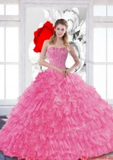 Vestidos de Quinceanera with Beading and Ruffled Layers