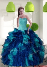 Vestidos de Quinceanera with Beading and Ruffles