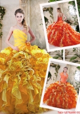 Beautiful Beading and Ruffles Quinceanera Dresses in Multi Color for 2016