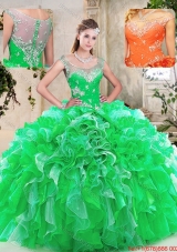 Beautiful Scoop Quinceanera Dresses with Beading and Ruffles