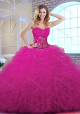 Classical Ball Gown Sweetheart Quinceanera Dresses in Fuchsia