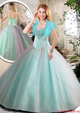 Elegant Aqua Blue Quinceanera Dresses with Beading