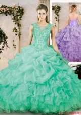 Latest Sweetheart Appliques Quinceanera Dresses with Brush Train