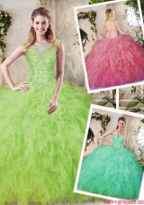 Modern Ball Gown Quinceanera Dresses with Appliques and Ruffles