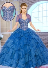 2016 Spring Gorgeous Beading and Ruffles Quinceanera Gowns with Sweetheart