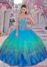 Discount 2015 Winter Beaded Ball Gown Quinceanera Dresses