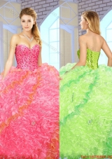 Exquisite Beading Sweetheart Quinceanera Gowns with Floor Length
