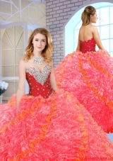 Formal Sweetheart Quinceanera Gowns with Beading and Ruffles