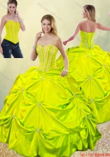 2016 Exclusive Beading and Pick Ups Quinceanera Dresses for Spring